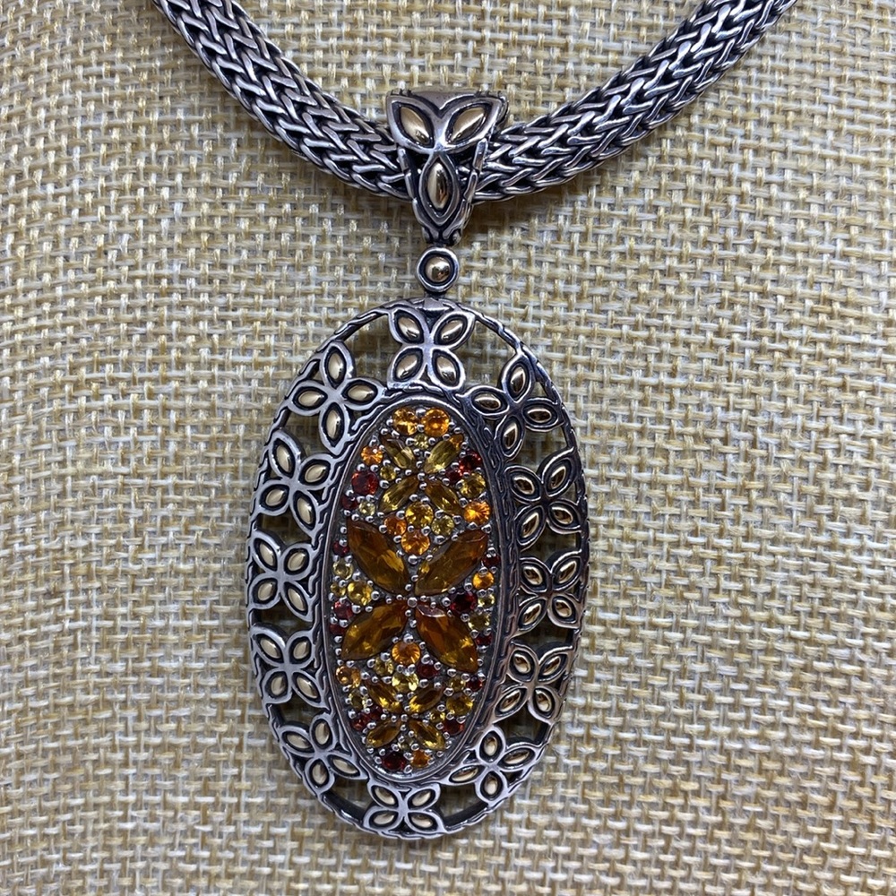 John Hardy Batu Kawung Silver 18K Enhancer Pendant - Picture 13 of 16